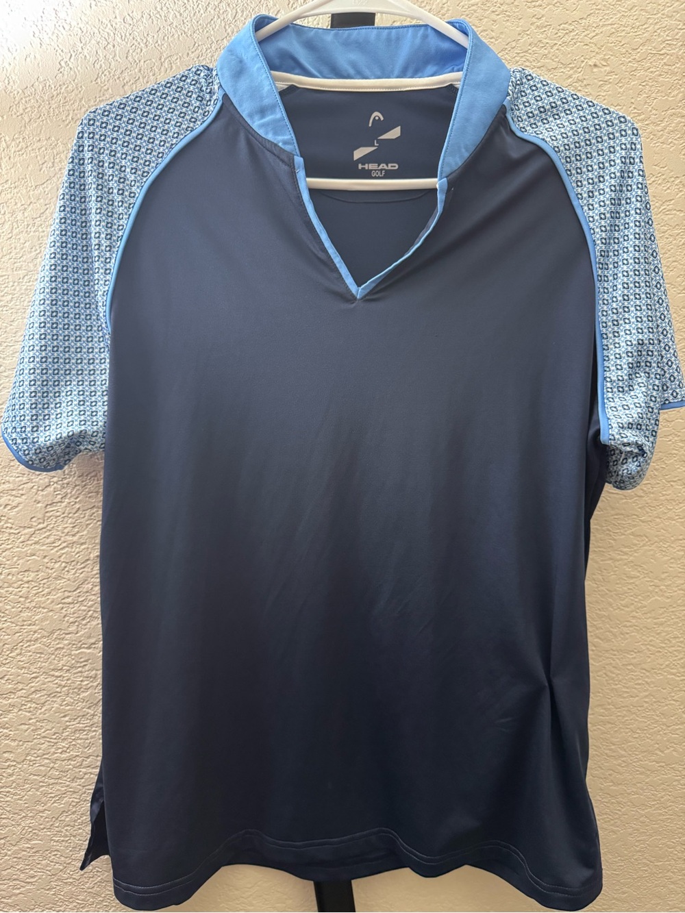 HEAD Performance Navy Polo with Light Blue Accents
